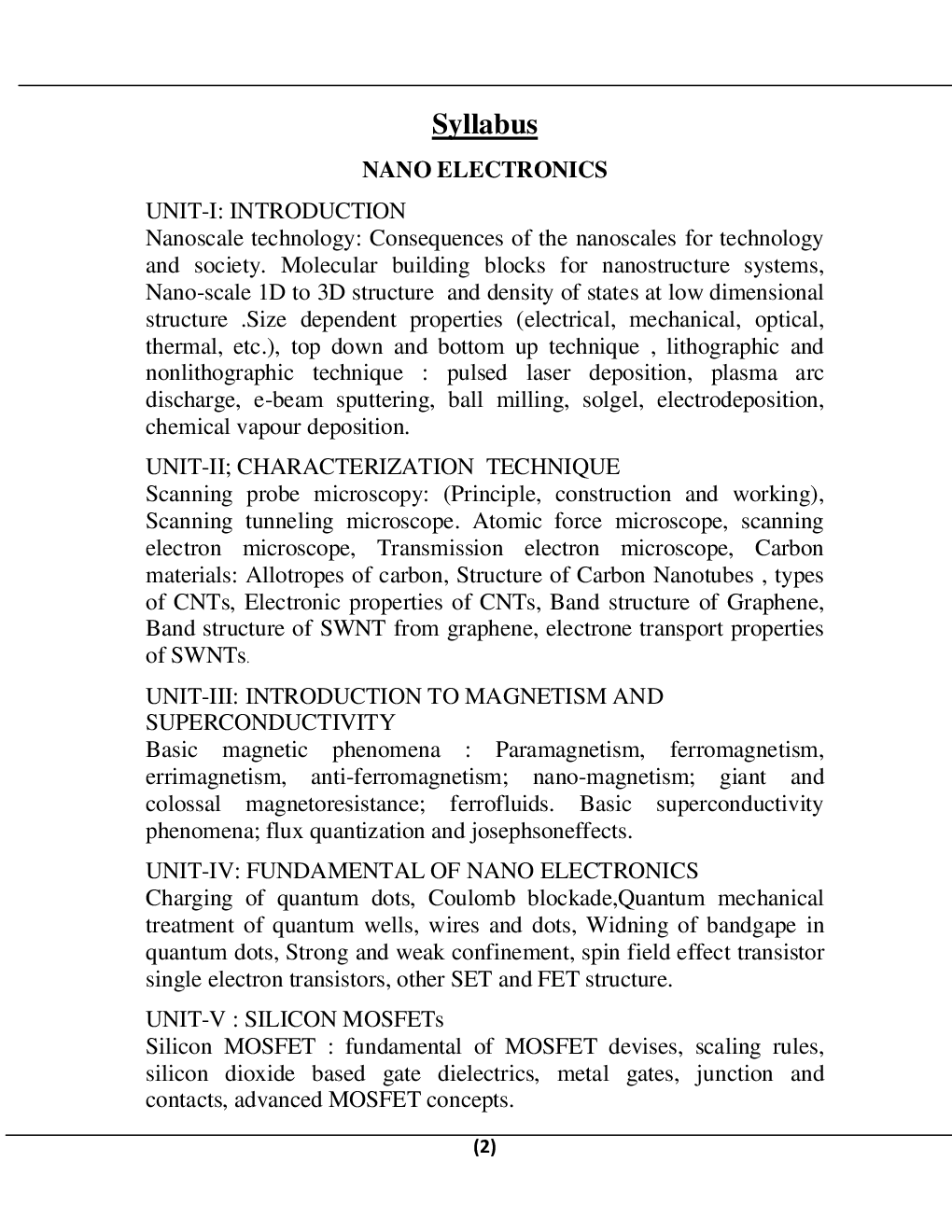 Nano Electronics For Manipal University B.Tech 6th Sem Electronics & Communication Engineering - Page 3