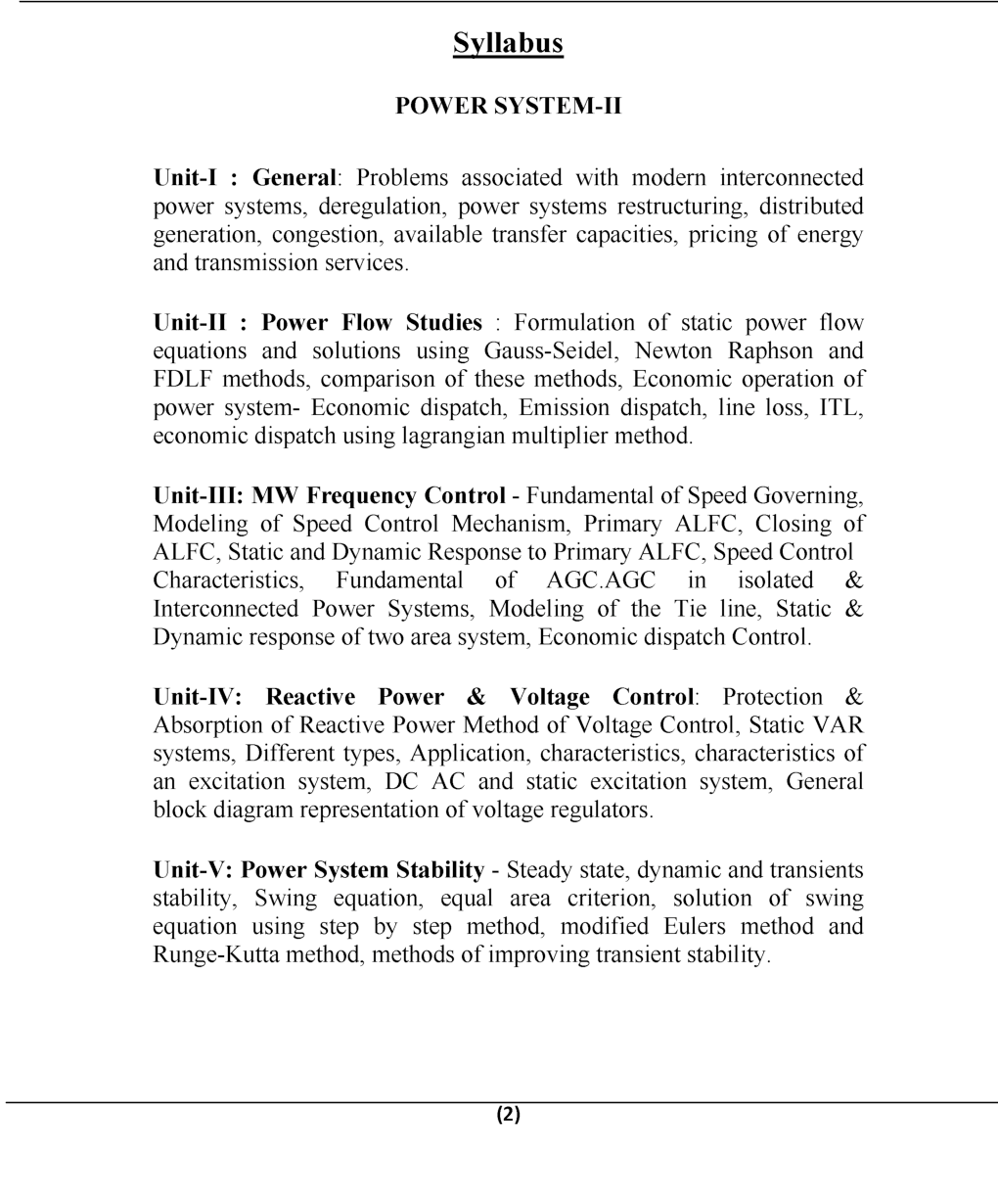 Download Power SystemII For Manipal University B.Tech 6th Sem