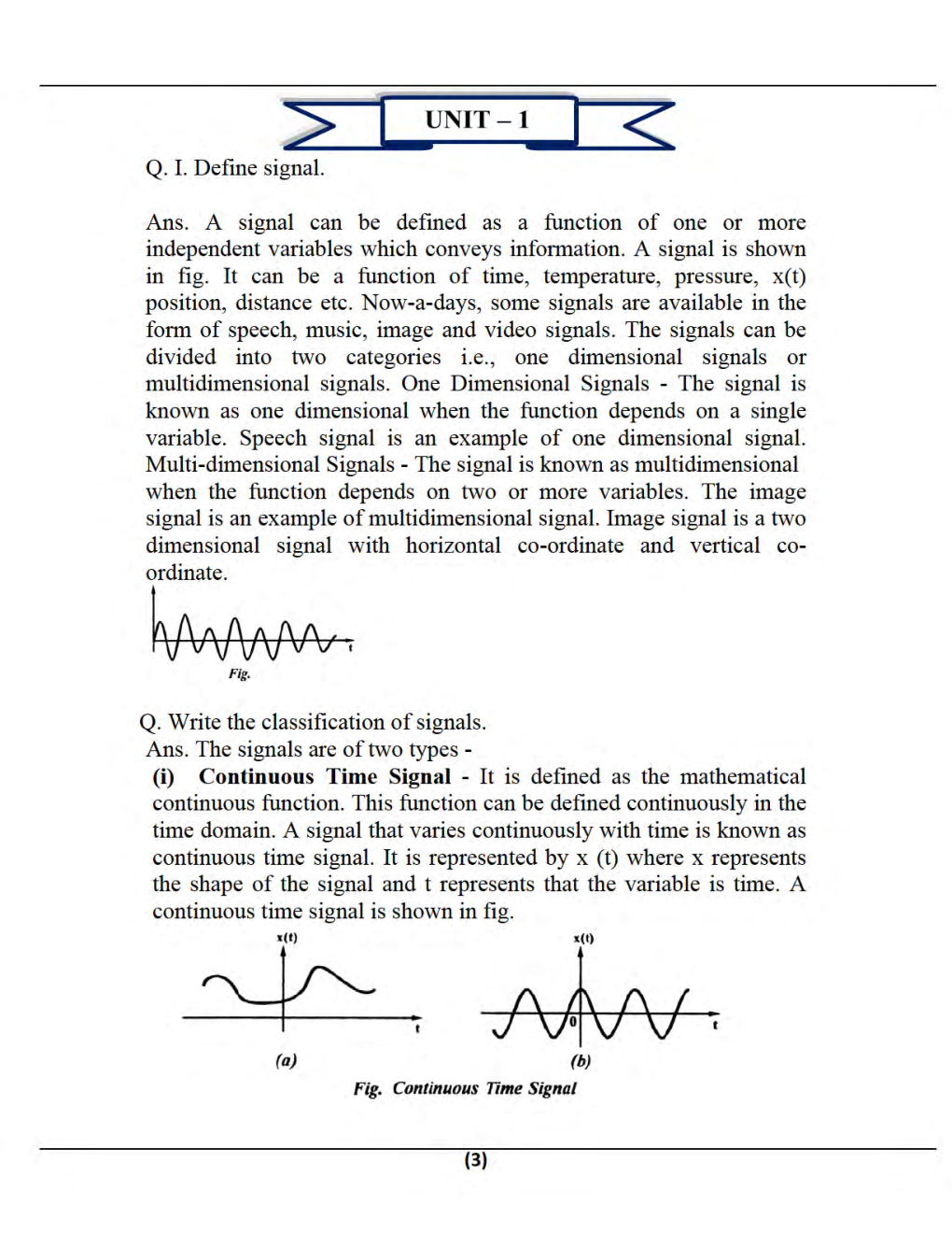 Signals And System For Manipal University B.Tech 4th Sem Electronics & Communication Engineering - Page 4