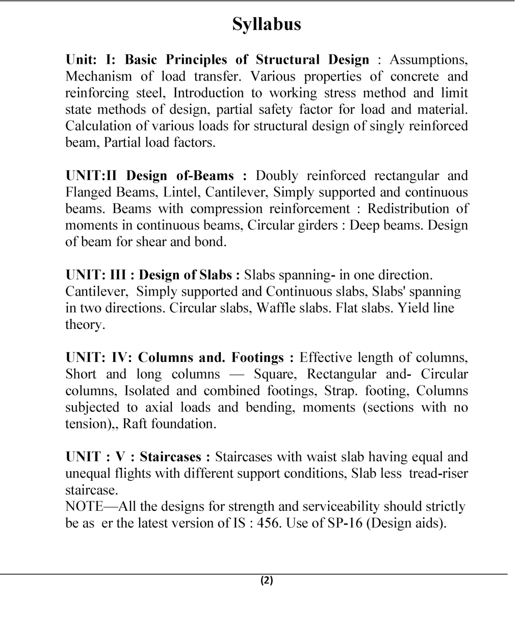 Structural Design-I (RCC) For Manipal University B.Tech 6th Sem Civil Engineering - Page 3