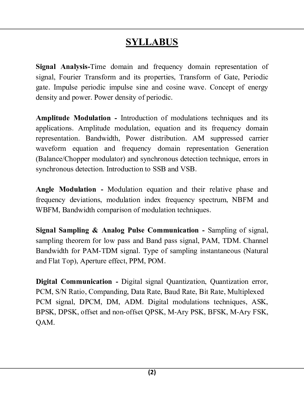 Analog & Digital Communication B.Tech 4th Sem Computer Science Engineering For JECRC University - Page 2
