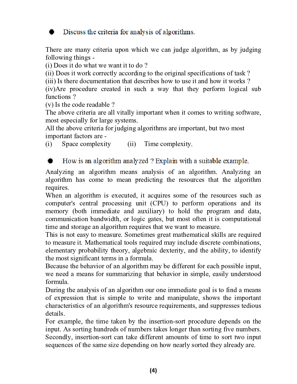Analysis & Design Of Algorithm B.Tech 4th Sem Computer Science Engineering For JECRC University - Page 4