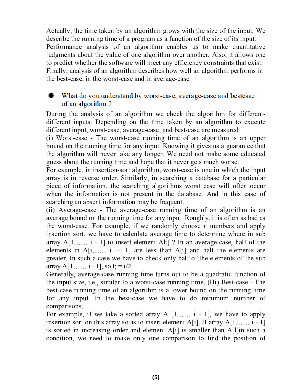 Analysis & Design Of Algorithm B.Tech 4th Sem Computer Science Engineering For JECRC University - Page 5
