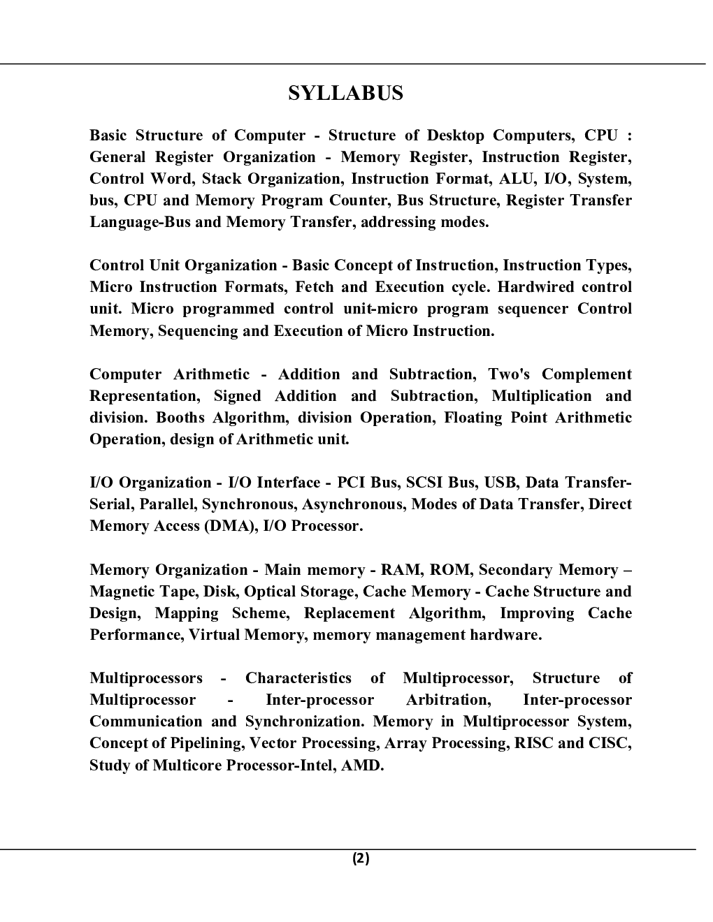 Computer System Organisation B.Tech 4th Sem Computer Science Engineering For JECRC University - Page 2