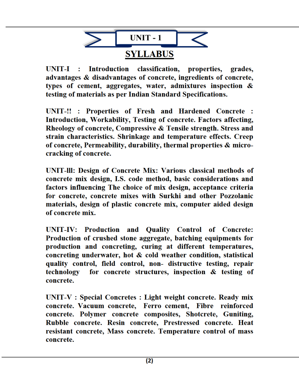 Concrete Technology B.Tech 4th Sem Civil Engineering For JECRC University - Page 2