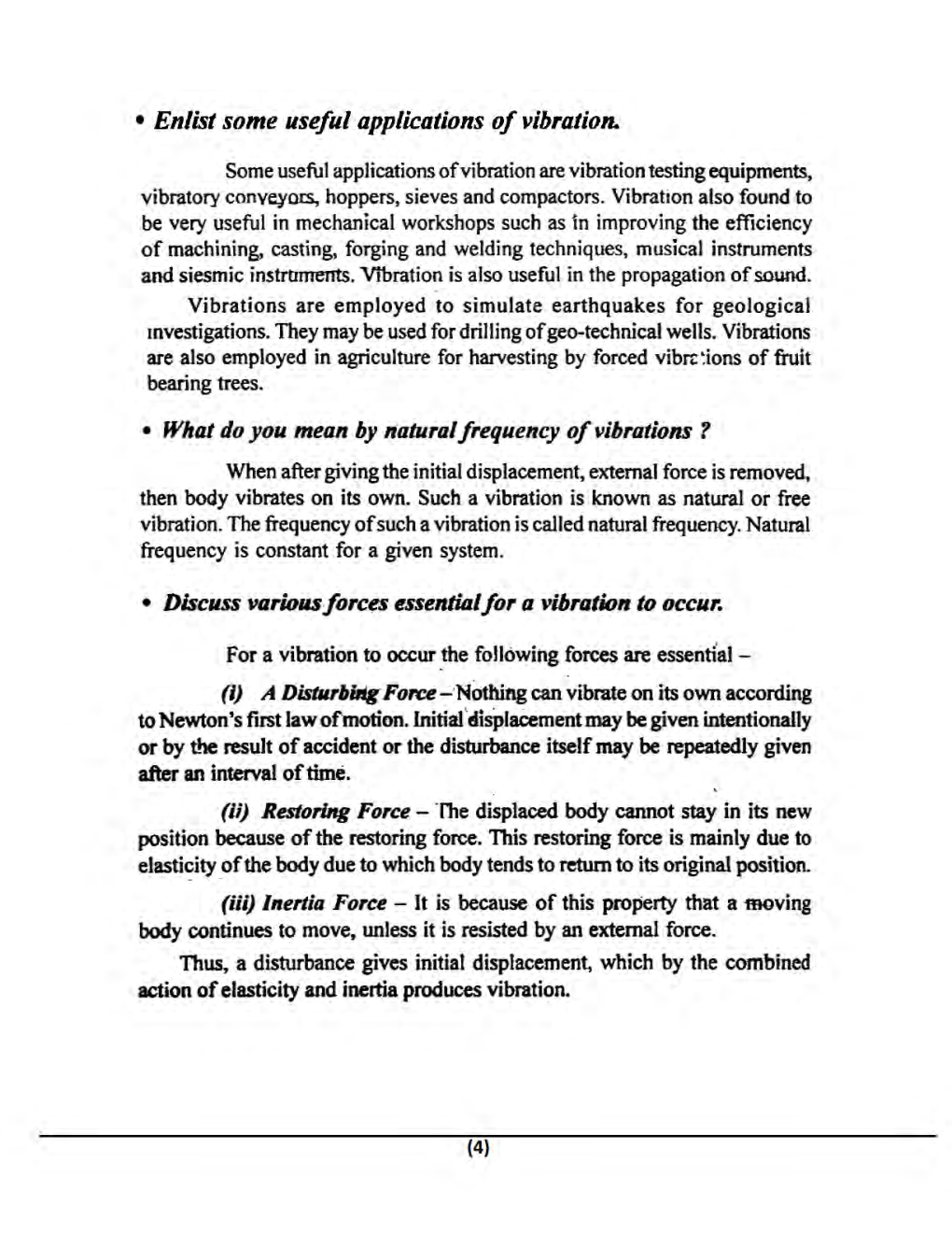 Mechanical Vibration & Noise Engineering B.Tech 7th Sem Mechanical Engineering For JECRC University - Page 4