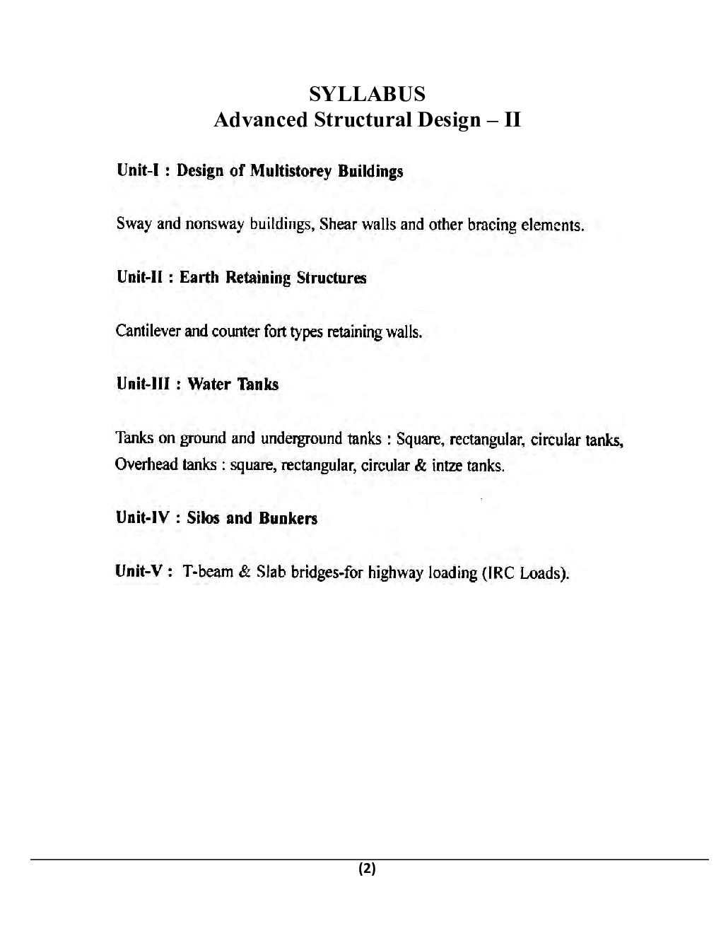 Advanced Structural Design-II (R.C.C) B.Tech 7th Sem Civil Engineering For JECRC University - Page 2