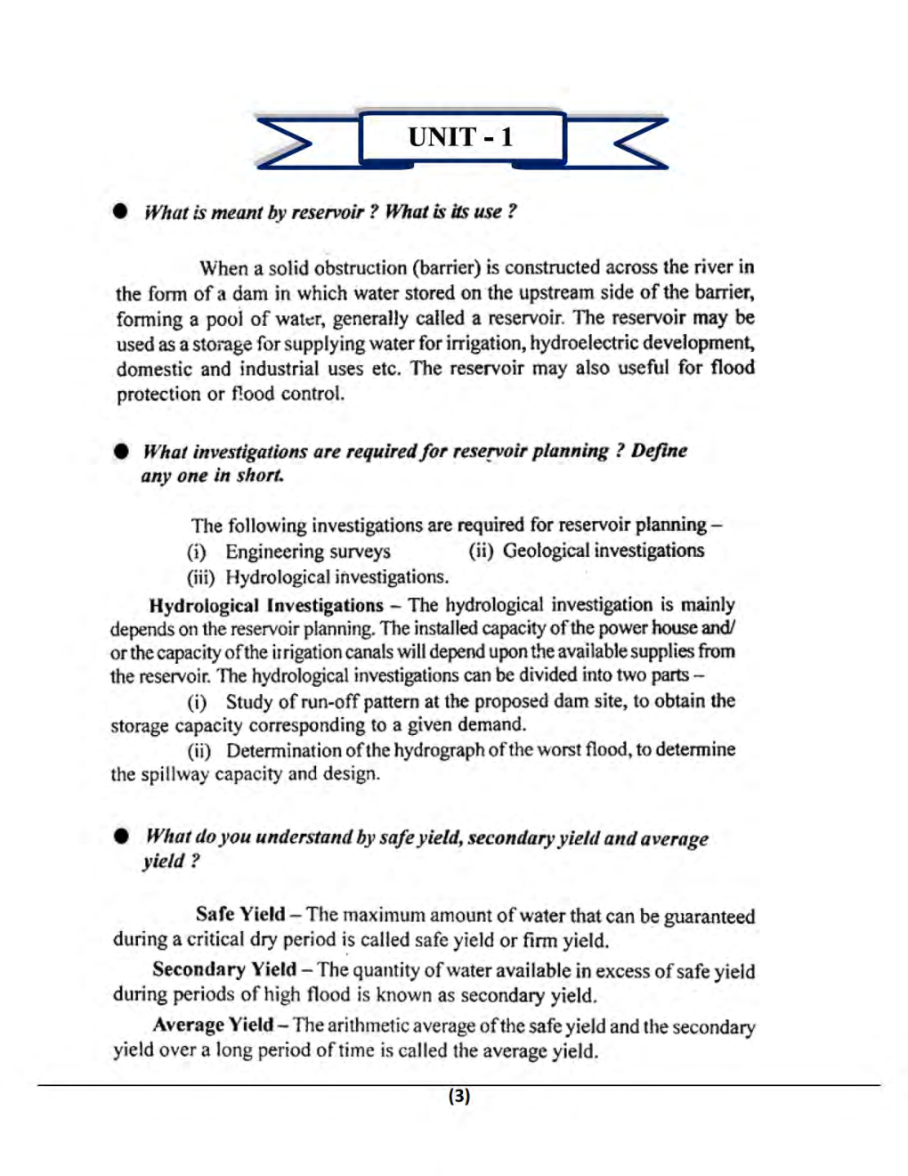 Design Of Hydraulic Structure B.Tech 7th Sem Civil Engineering For JECRC University - Page 3