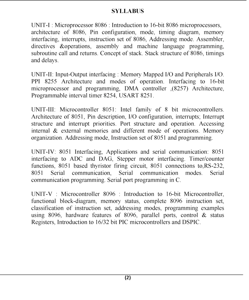 Microprocessors & Microcontrollers B.Tech 6th Sem Electrical & Electronics Engineering For JECRC University - Page 2