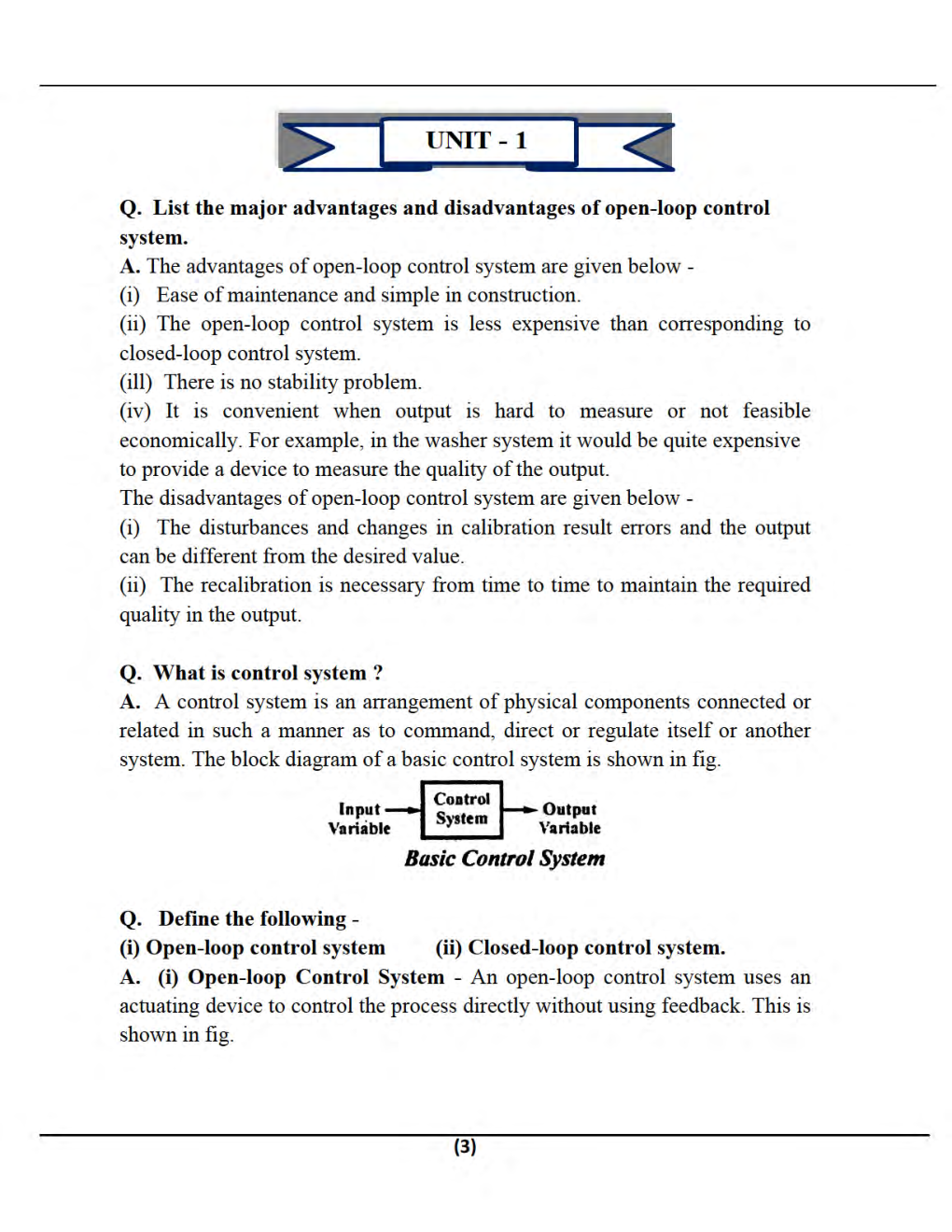 Control System B.Tech 4th Sem Electronics & Communication Engineering For JECRC University - Page 3