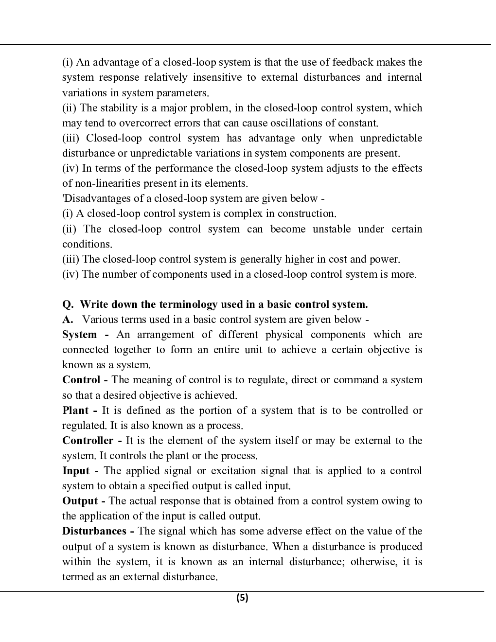 Control System B.Tech 4th Sem Electronics & Communication Engineering For JECRC University - Page 5