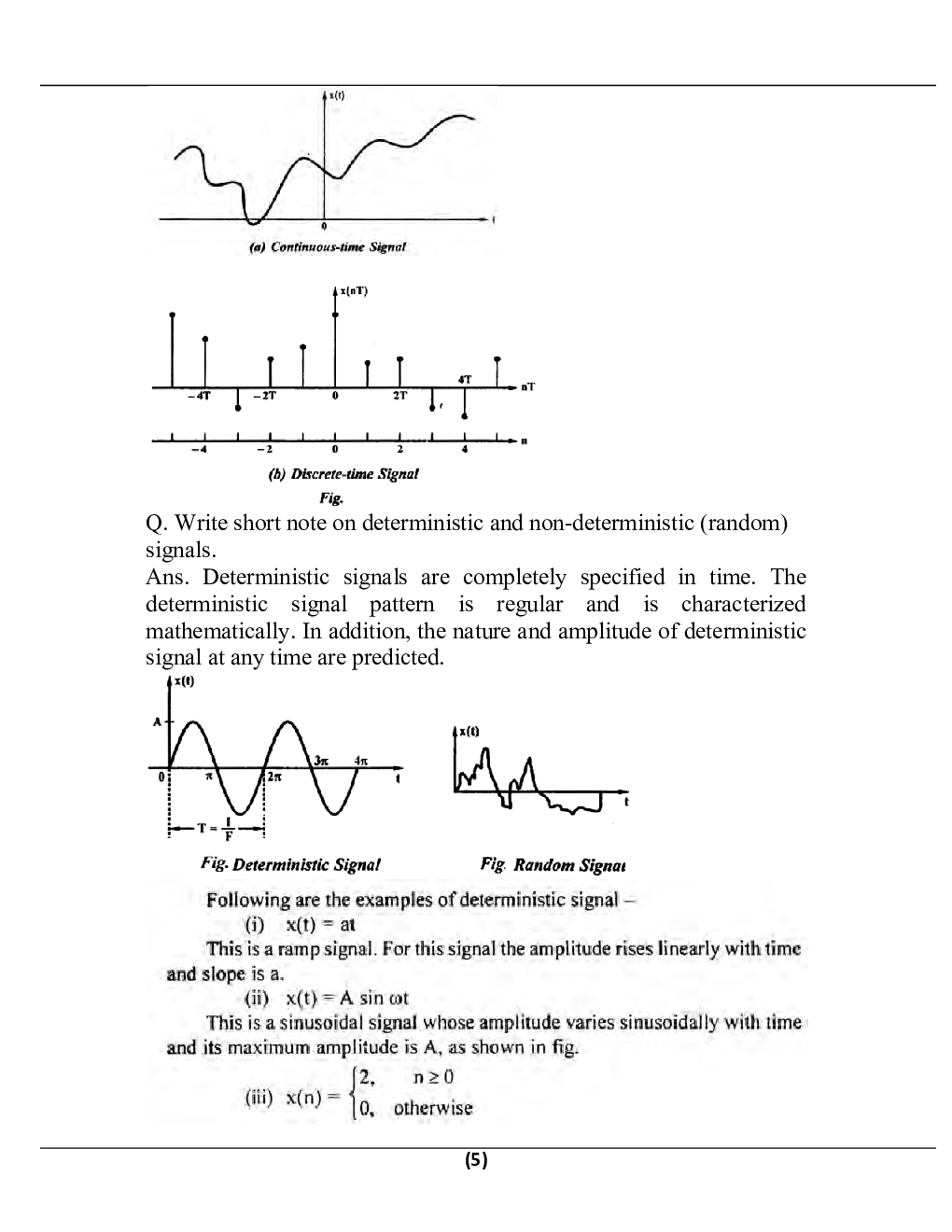 Signals And System B.Tech 4th Sem Electronics & Communication Engineering For JECRC University - Page 5