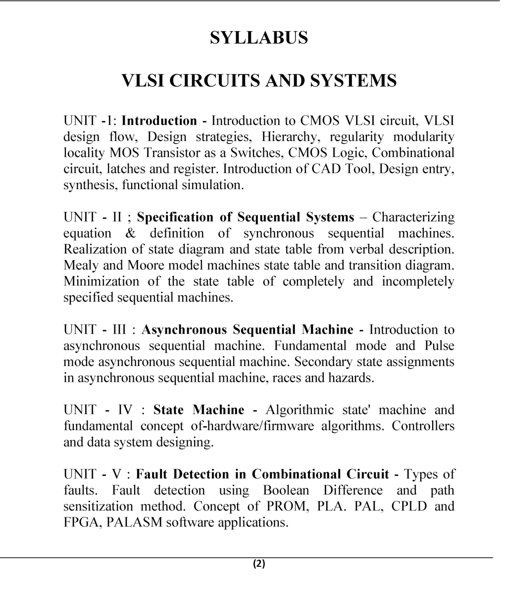 VLSI Circuits And Systems B.Tech 6th Sem Electronics & Communication Engineering For JECRC University - Page 2