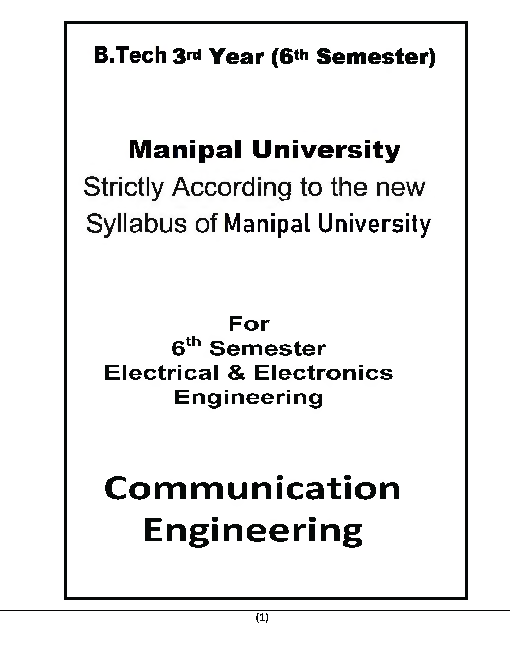 Communication Engineering For Manipal University B. Tech 6th Sem Electrical & Electronics Engineering - Page 2