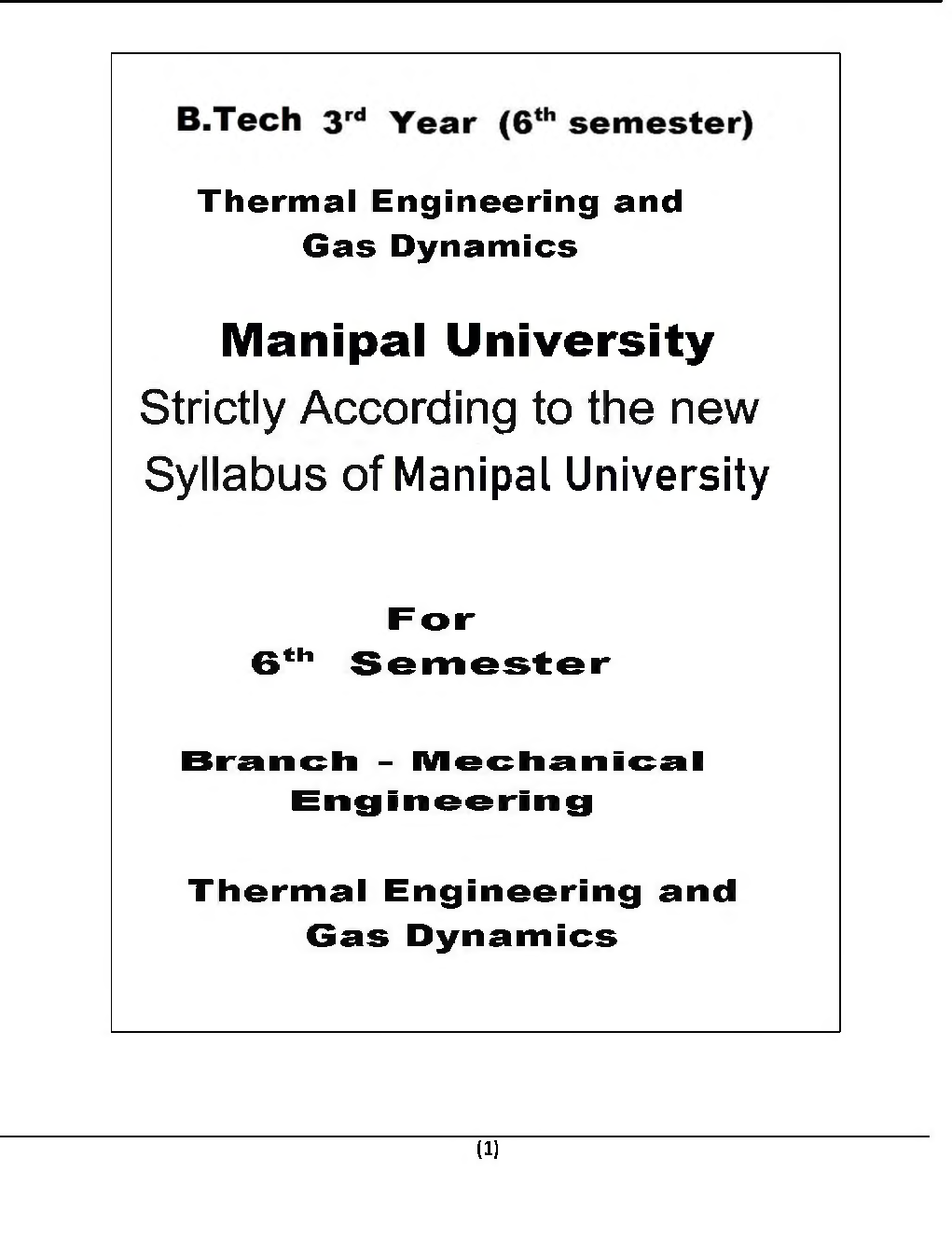 Thermal Engineering And Gas Dynamics For Manipal University B. Tech 6th Sem Mechanical Engineering - Page 2