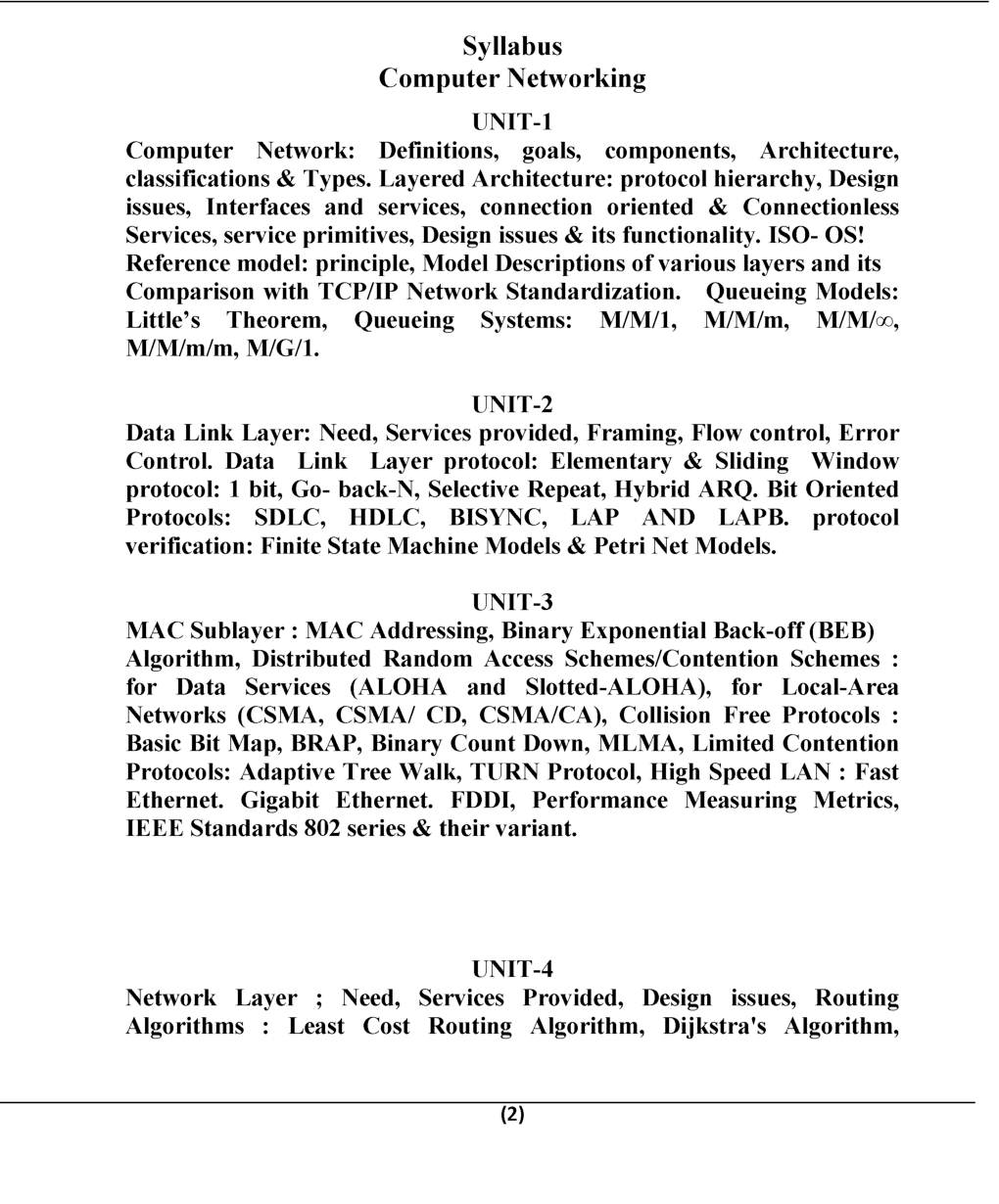 Computer Networking For Manipal University B. Tech 6th Sem Computer Science Engineering - Page 3