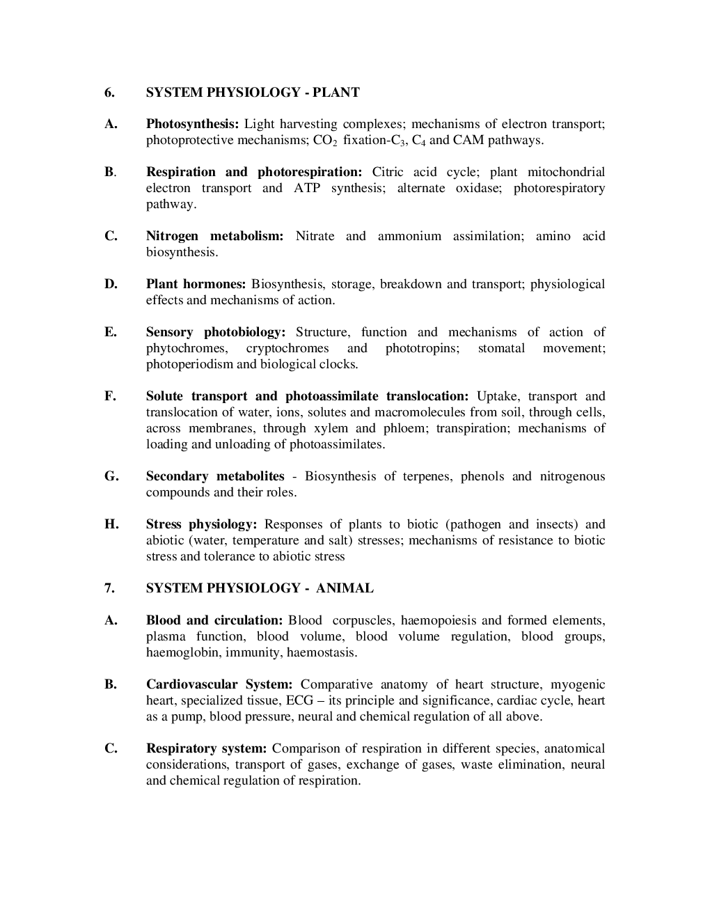 CSIR NET Life Science Syllabus 2020 - Page 5