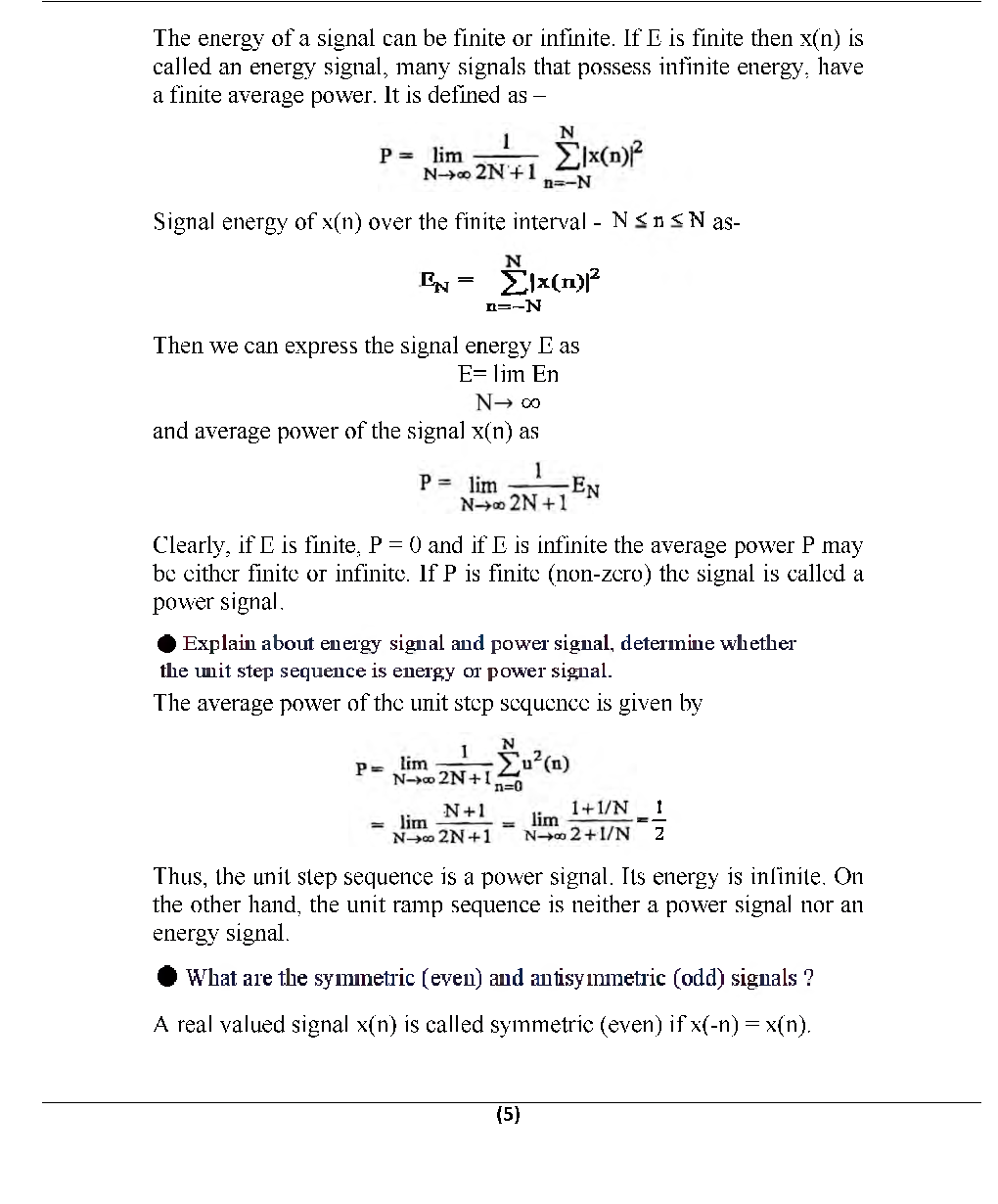 Digital Signal Processing For JECRC University B. Tech  6th Sem Electronics & Communication Engineering - Page 5