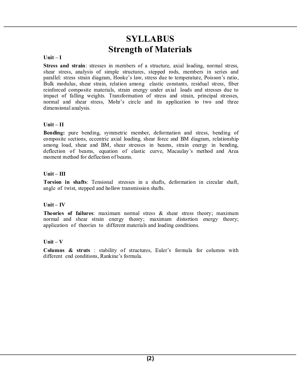 Strength Of Materials For JECRC University B. Tech 3rd Sem Civil Engineering - Page 2
