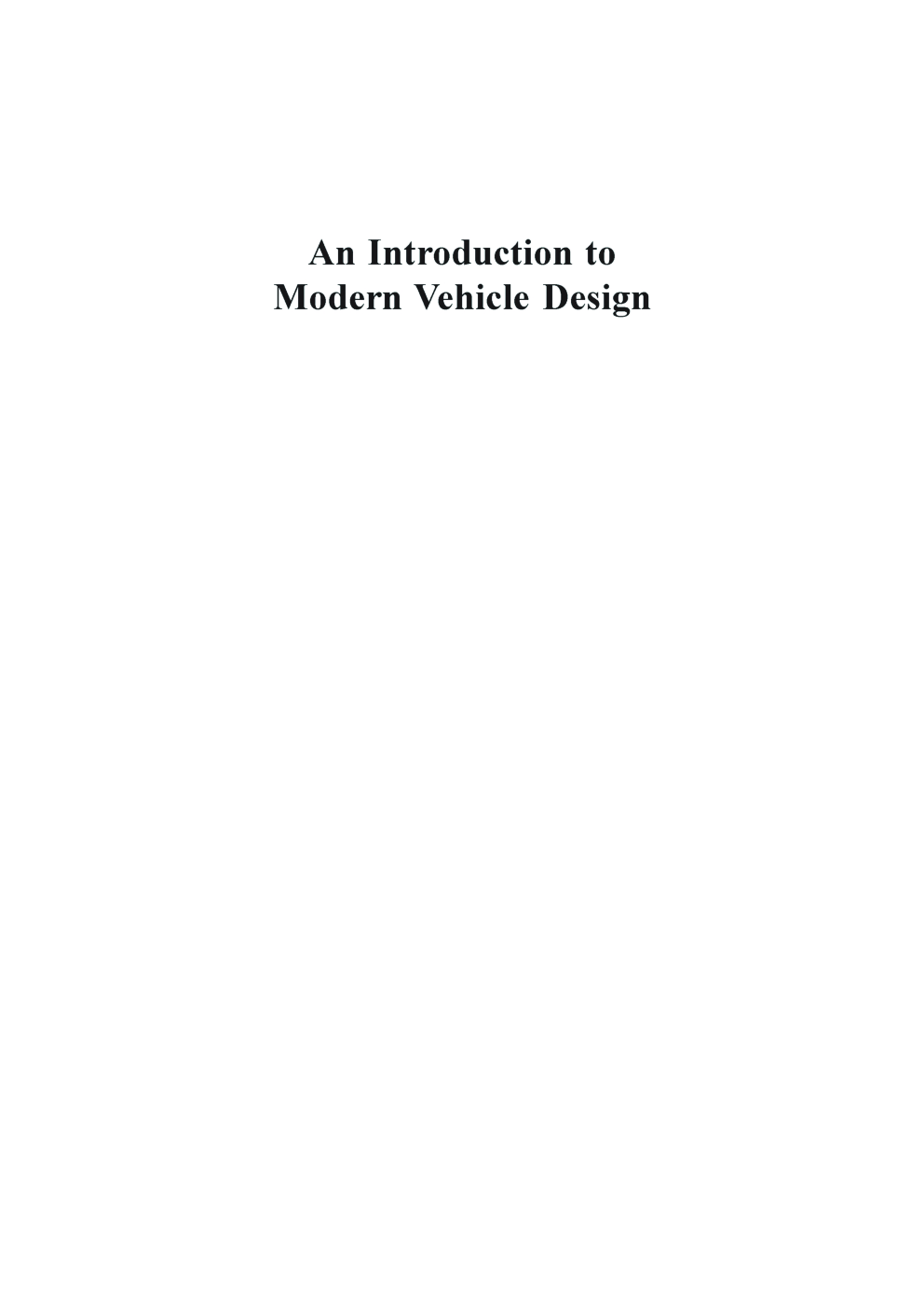 An Introduction To Modern Vehicle Design  - Page 2
