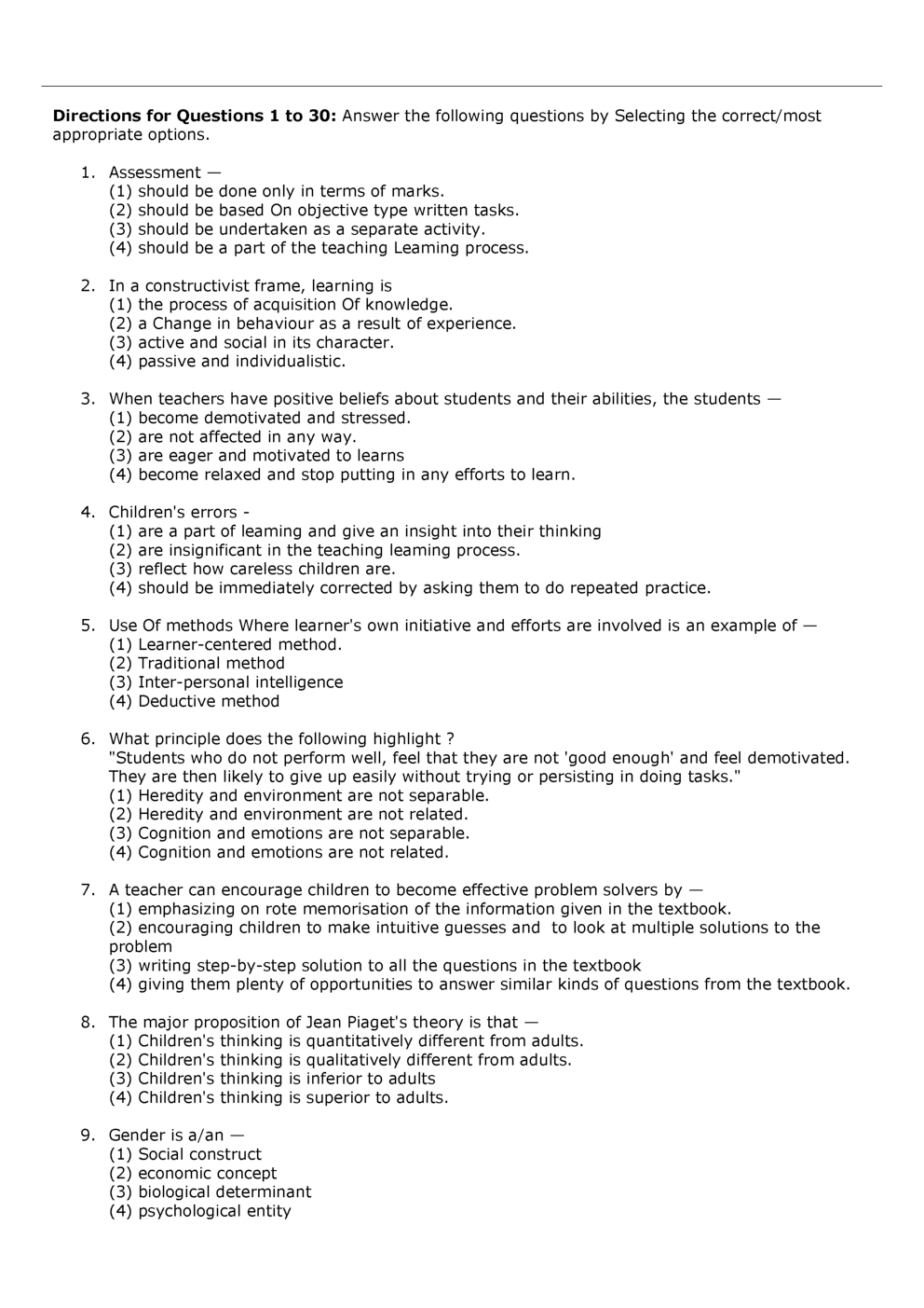 CTET Paper 1 Question Paper With Answer July 2019 - Page 2