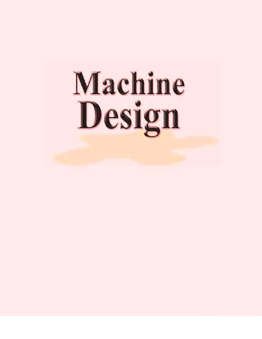 Machine Design  - Page 1