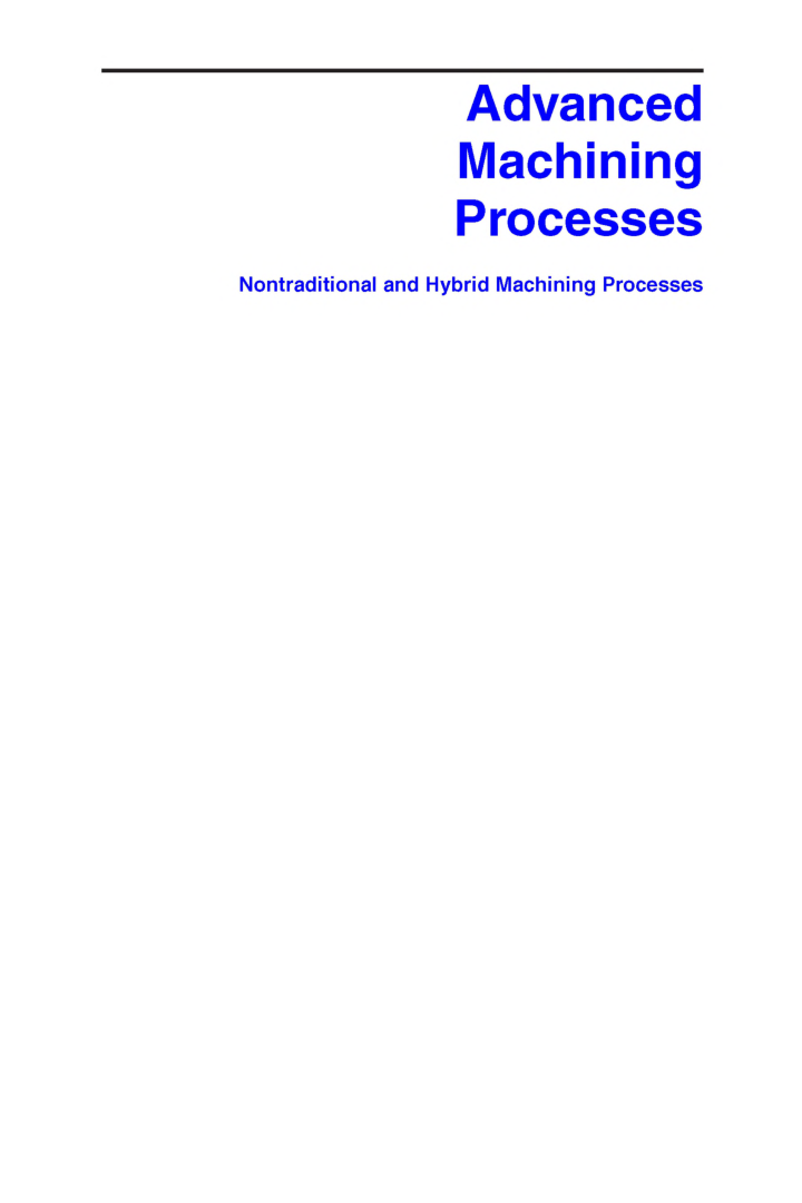 Advanced Machining Process Nontraditional And Hybrid Machining Processes - Page 2