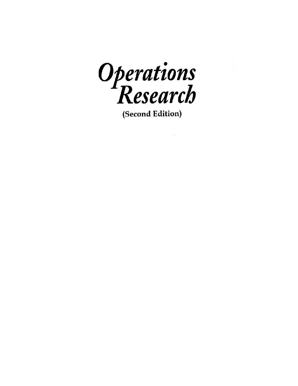 Operations Research Second Edition - Page 2