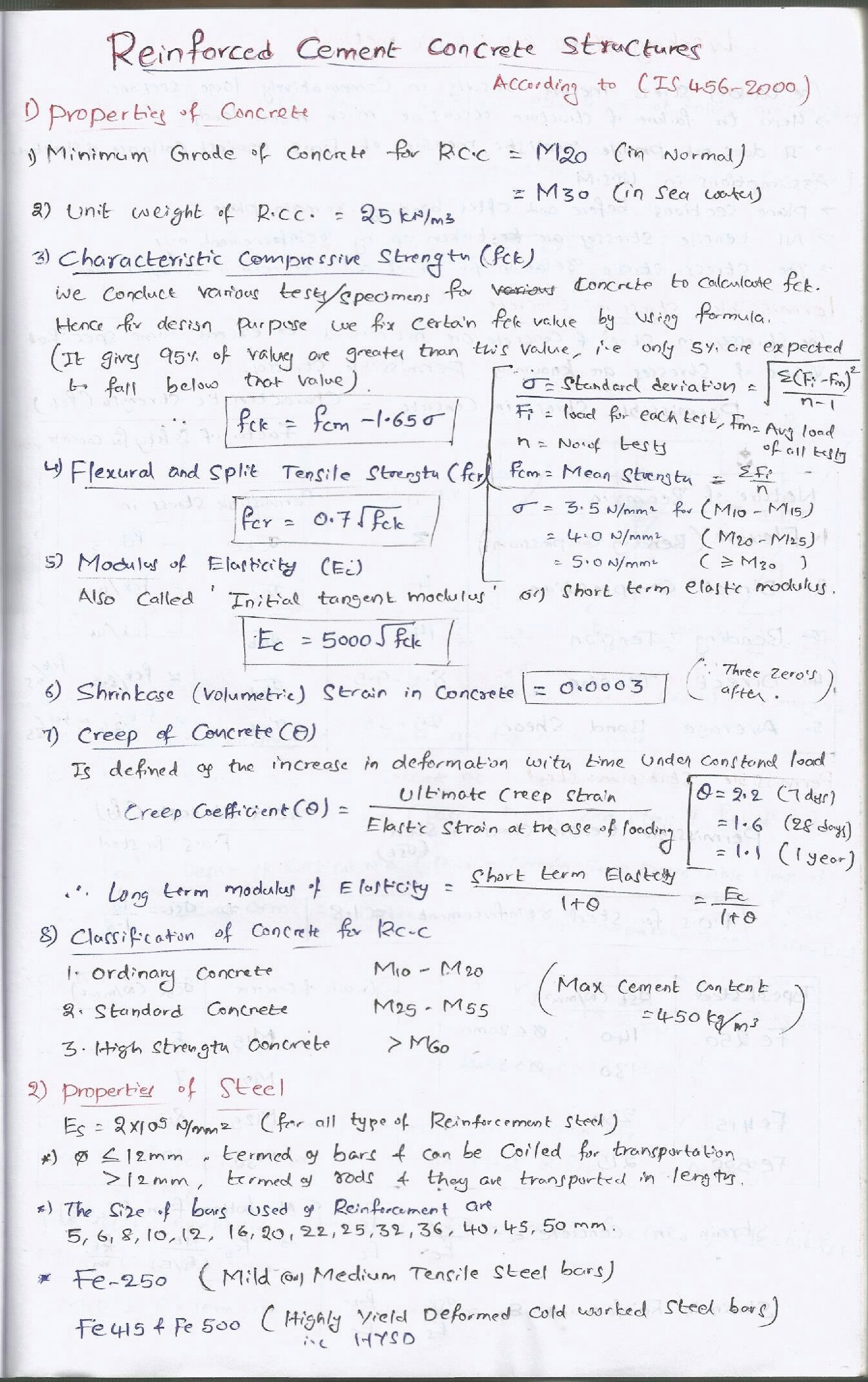 GATE Civil Hand Written Short Notes For Reinforced Cement Concrete - Page 2