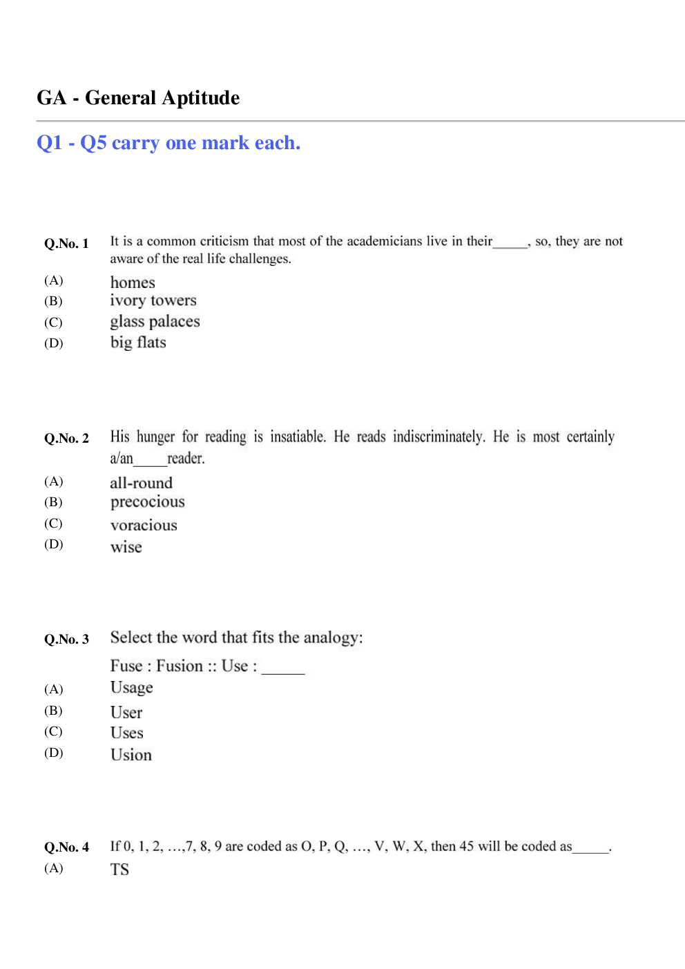 GATE Civil Unsolved Papers 2020 Shift-I - Page 2
