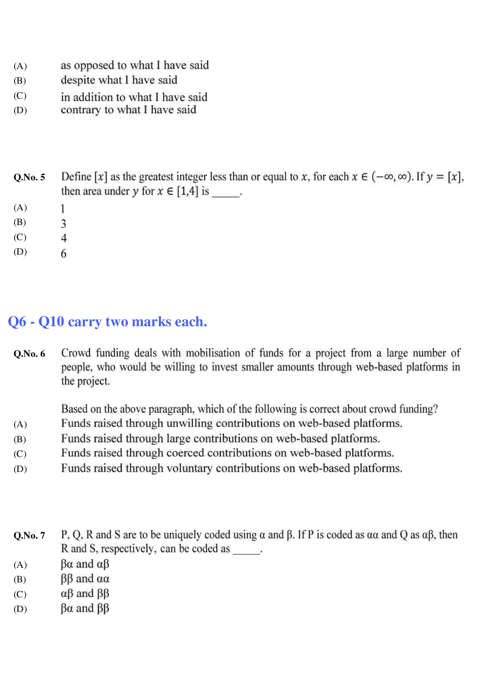 GATE Mechanical  Unsolved Papers 2020 Shift-I - Page 3