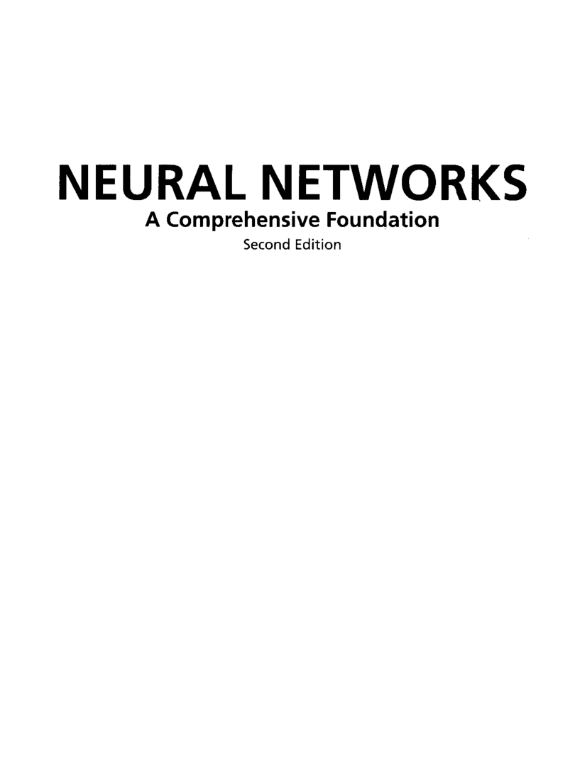 Neural Networks A Comprehensive Foundation Second Edition - Page 2