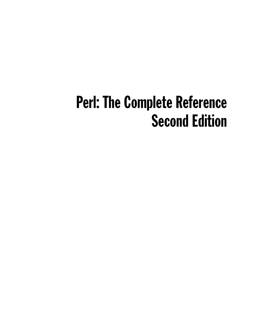 The Complete Reference Perl Second Edition - Page 2