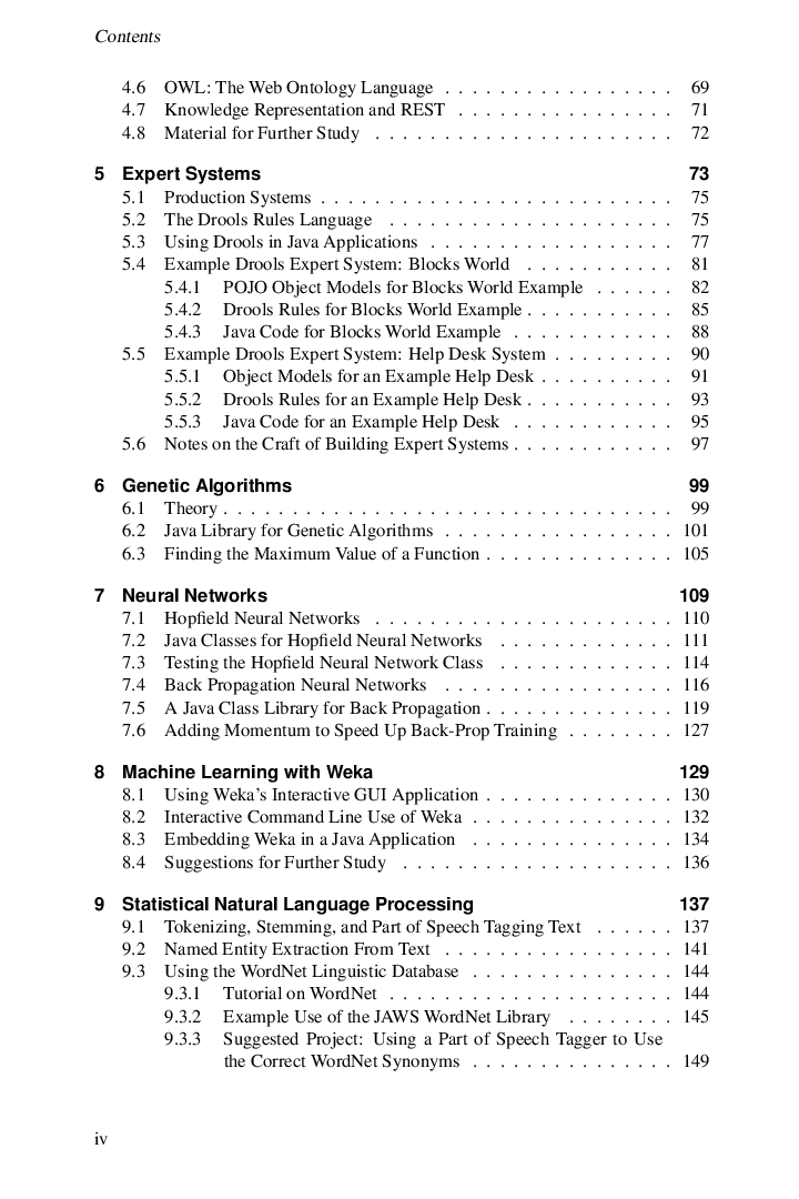 Practical Artificial intelligence Programming With Java Third Edition - Page 4