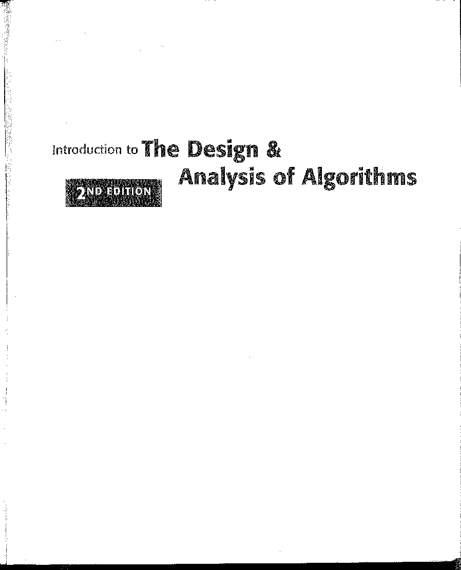 Introduction To The Design And Analysis Of Algorithms Second Edition - Page 2