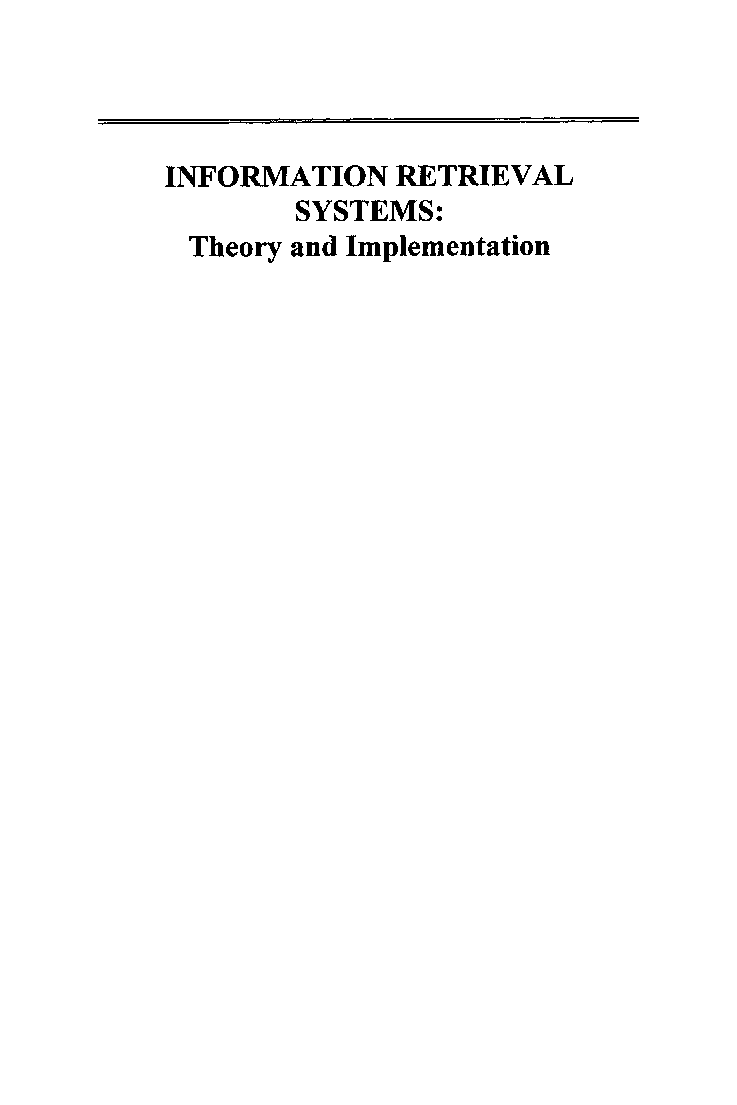 Information Retrieval Systems Theory And Implementation - Page 2