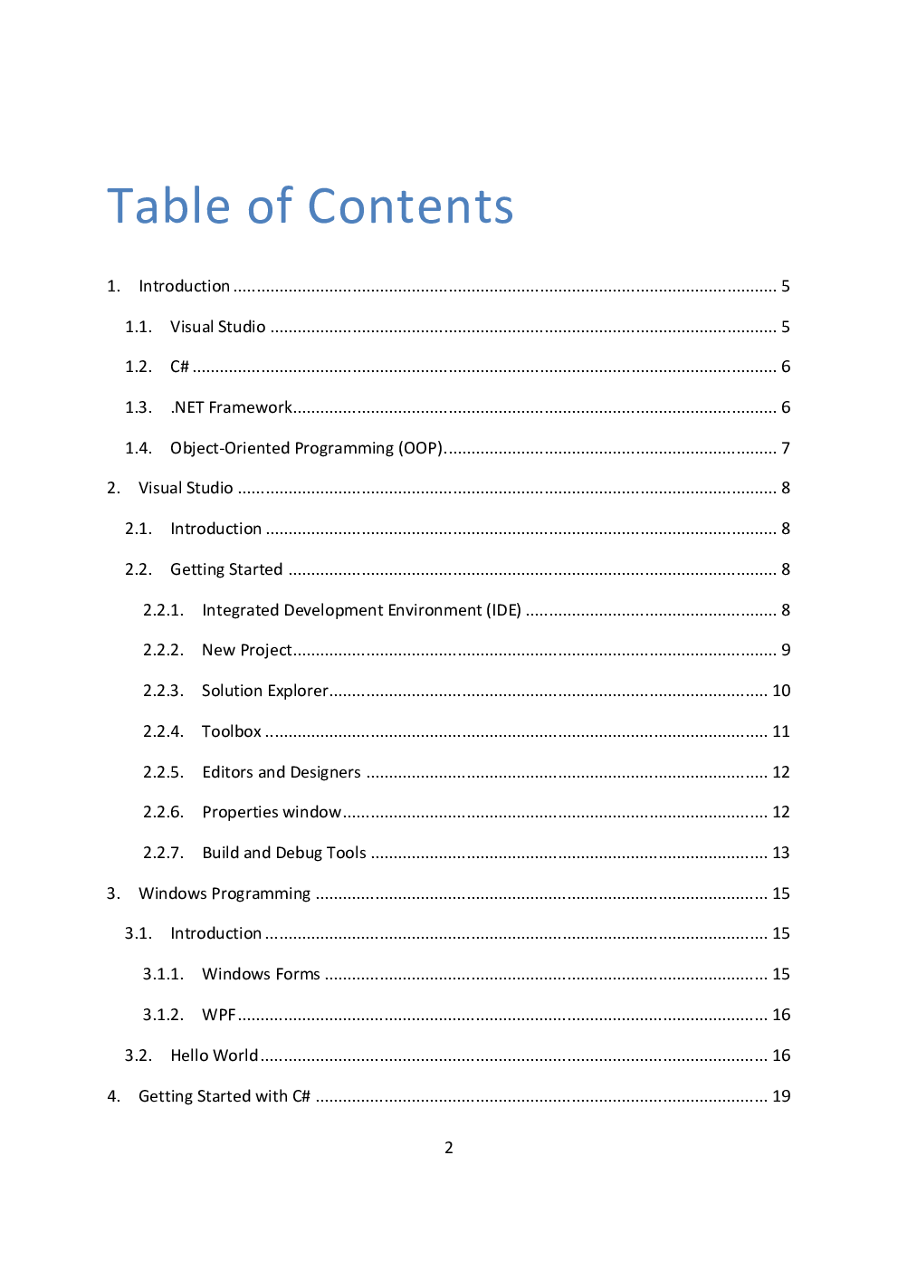 Introduction To Visual Studio And C# - Page 2
