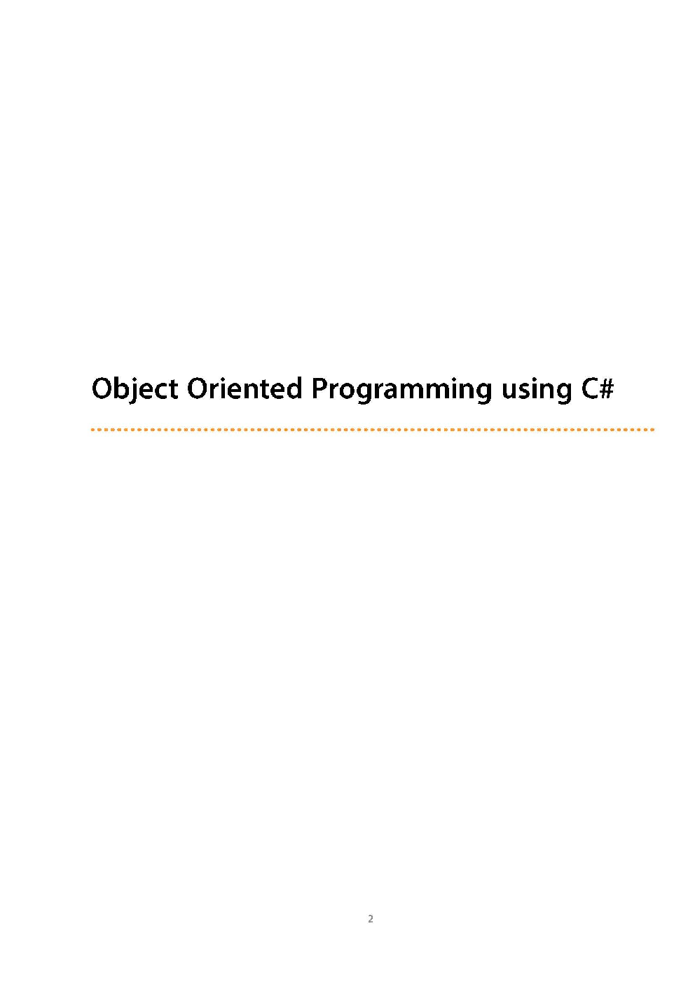 Object Oriented Programming Using C# - Page 2
