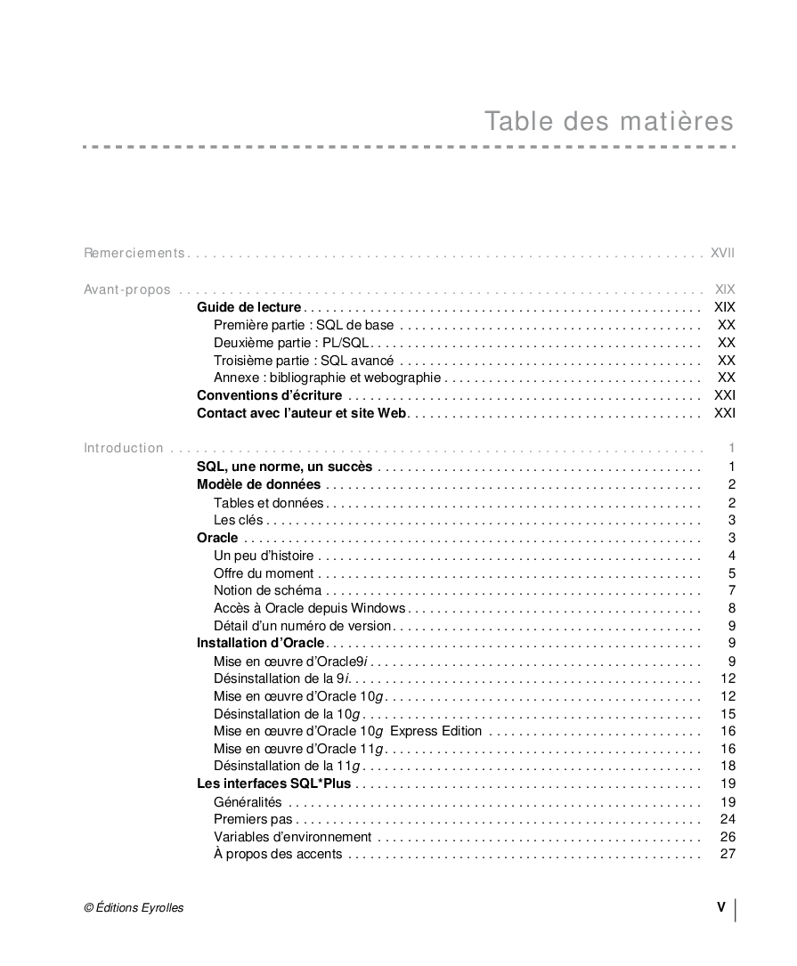 SQL Pour Oracle Applications avec Java, PHP et XMLThird Edition - Page 3