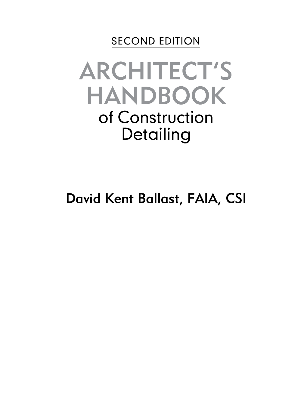 Architect's Handbook Of Contruction Detailing Second Edition - Page 2