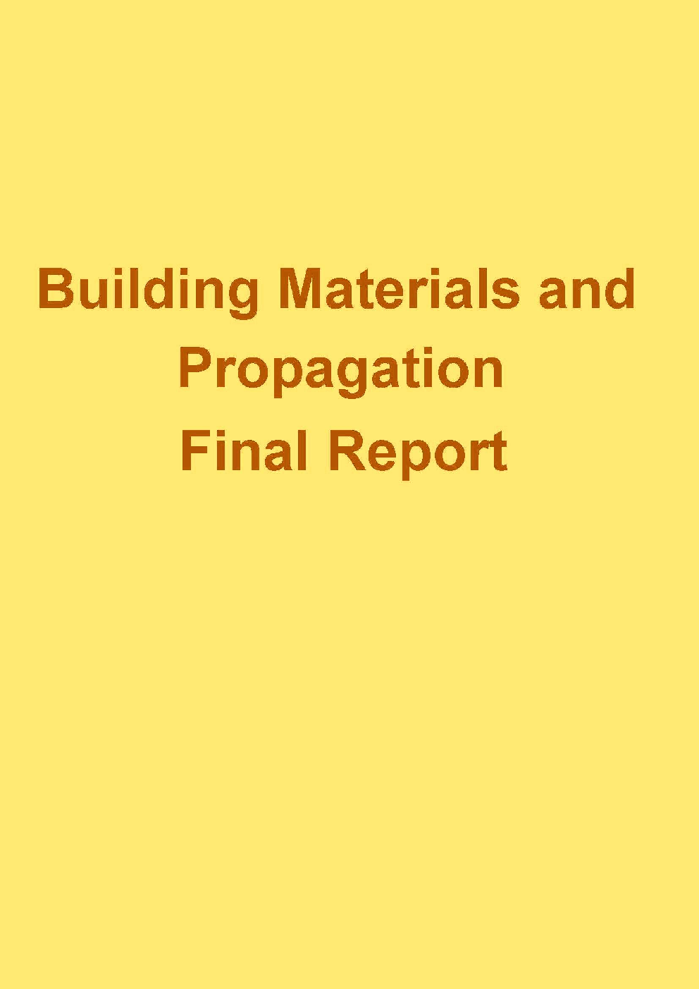 Building Materials And Propagation Final Report - Page 1