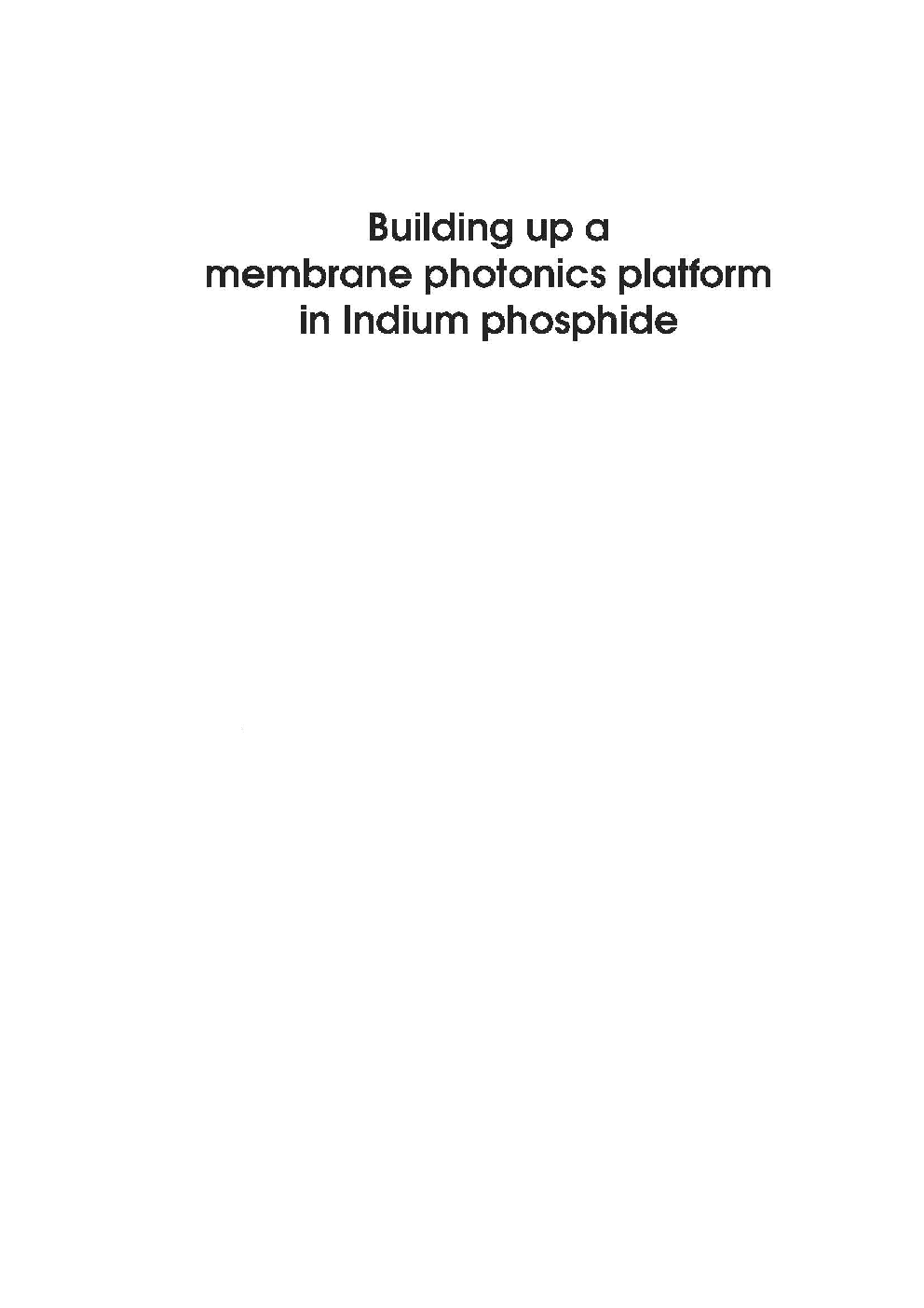 Building up a Membrane Photonics Platform In Indium Phosphide - Page 2