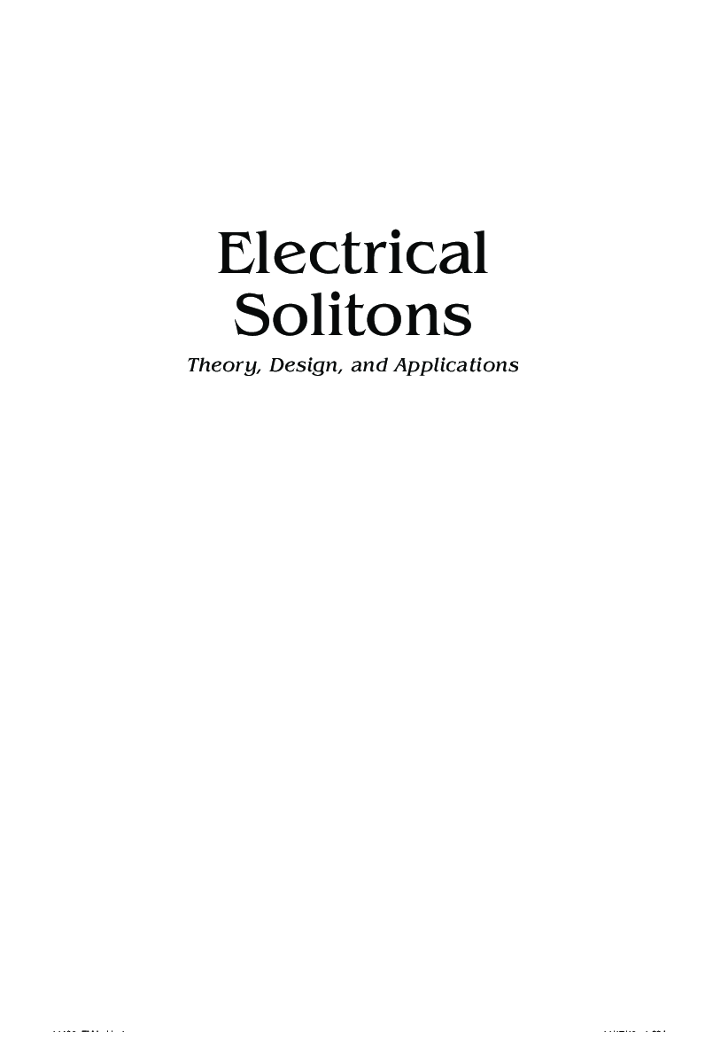 Electrical Solitons Theory, Design, And Applications - Page 2