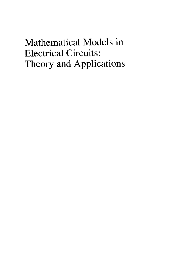 Mathematical Models In Electrical Circuits Theory And Applications - Page 2