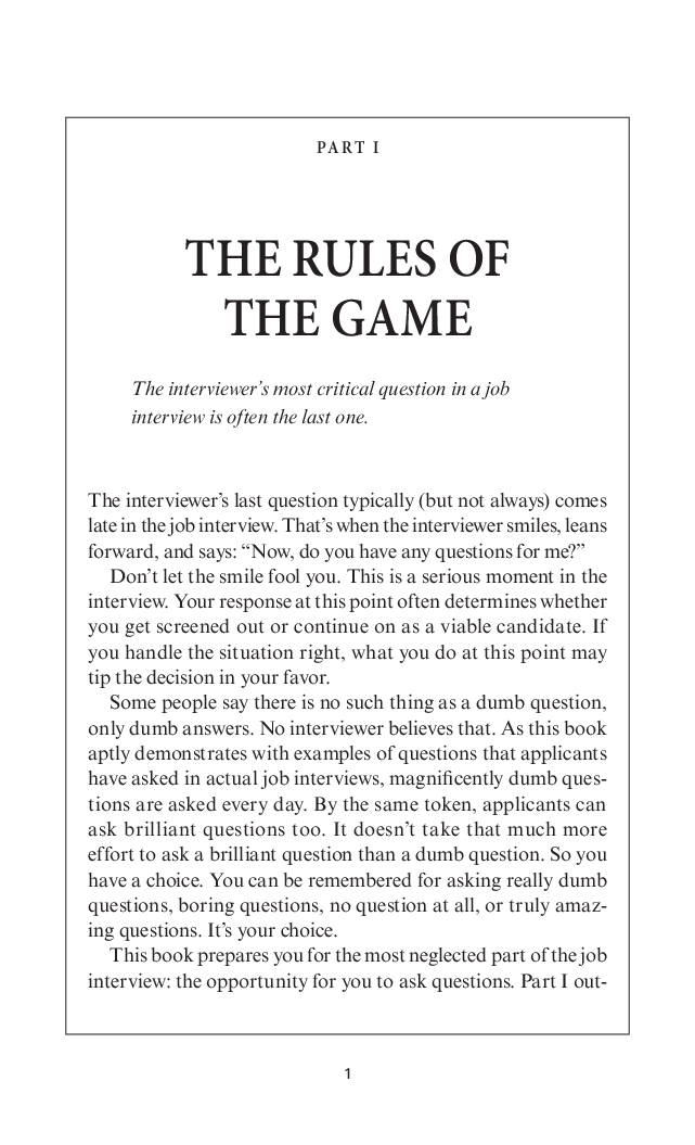 301 Best Questions To Ask On Your Interview Second Edition - Page 5