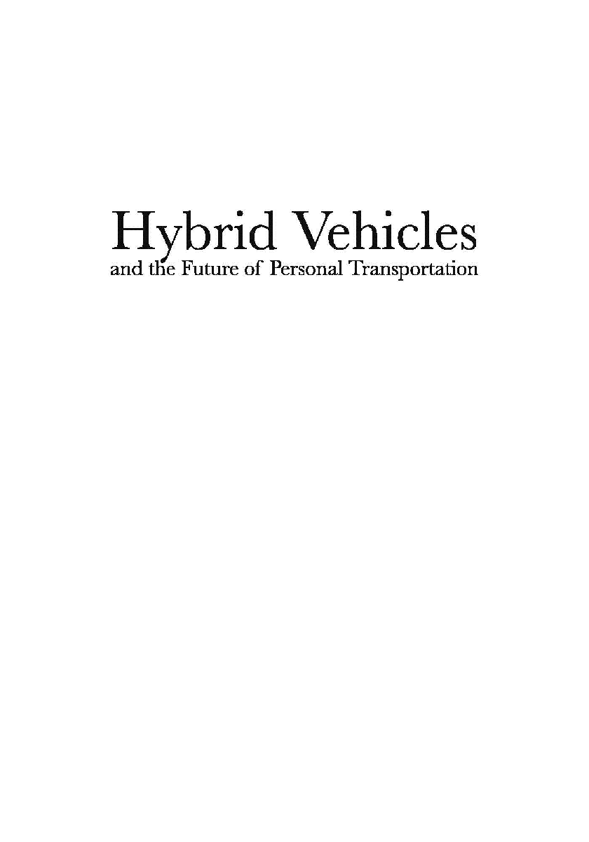 Hybrid Vehicles And The Future Of Personal Transportation - Page 2