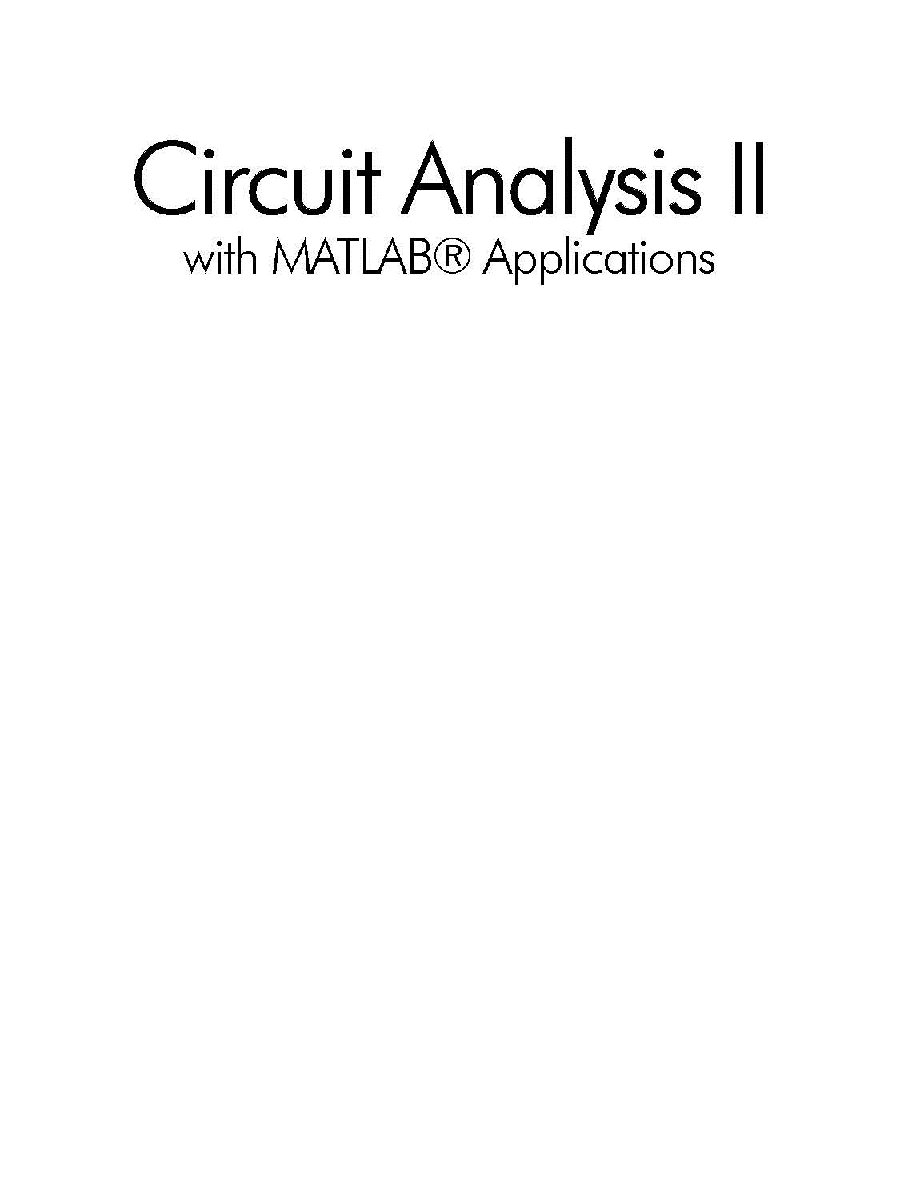 Circuit Analysis II With Matlab Applications - Page 2