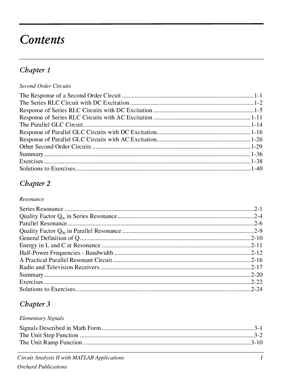Circuit Analysis II With Matlab Applications - Page 3