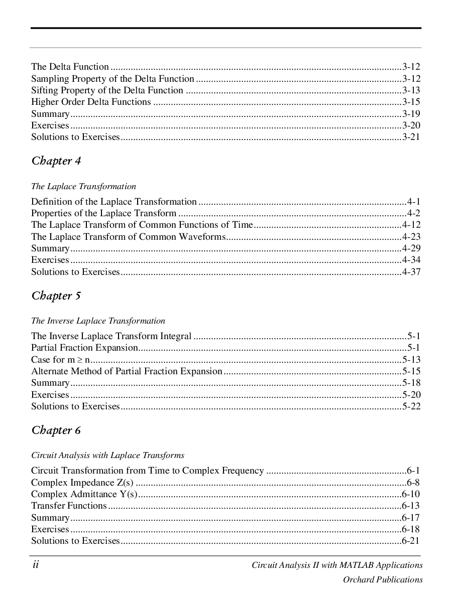 Circuit Analysis II With Matlab Applications - Page 4