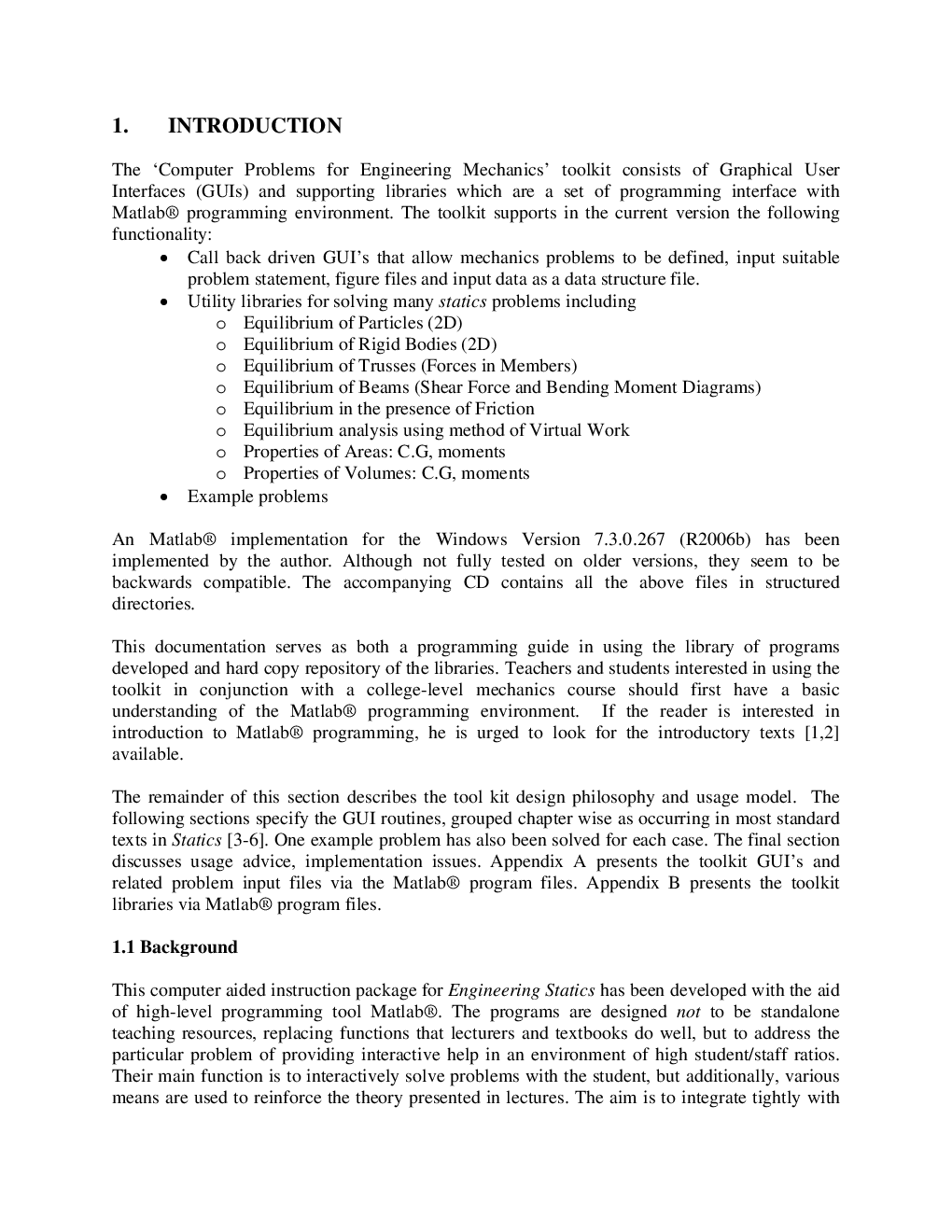 Computer Problems For Engineering Mechanics - Page 3